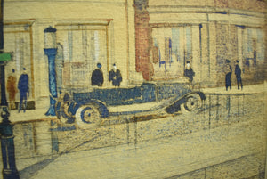 Motor Showrooms At Purley Watercolour by Philip Dalton Hepworth