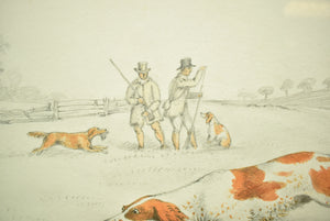 "Two Huntsmen Quail Shooting In A Field" Drawing by Henry Alken