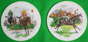 Set of 2 English Steeplechase Trivet Tile Plates