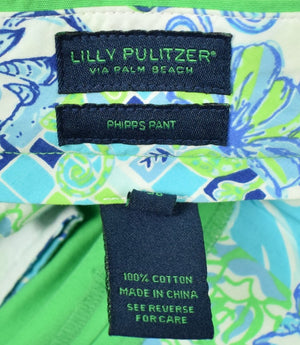 Lilly Pulitzer Palm Green Poplin "Phipps" Pant Sz: 36"W New w/ Tag!