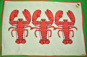 "Set x 12 Abercrombie & Fitch Swiss Linen Lobster Placemats w/ 12 Napkins (New w/ Labels)