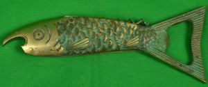 Brass Fish Corkscrew/ Bottle Cap Opener