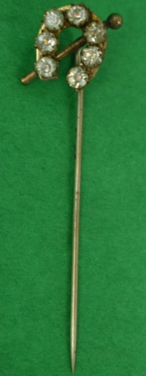 (7) Diamond Embedded HorseShoe Victorian Gold Stick Pin