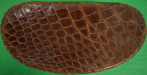 Rare c1960s Gucci Croc Leather Shoulder Tote w Strap