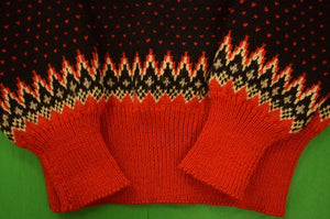 Abercrombie & Fitch Black & Red Danish 'Ski' c1960s Sweater Sz: 42R