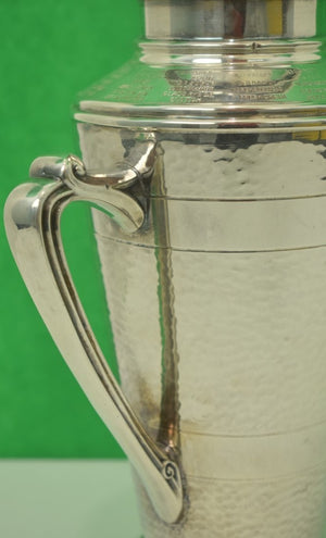 "Hammered Cocktail c1930s Pitcher w/ (14) Recipes On Rim"
