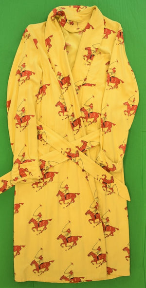 Gent's Yellow Cotton Robe w Red Polo Players Sz: M (SOLD)