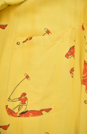 Gent's Yellow Cotton Robe w Red Polo Players Sz: M (SOLD)