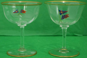 Set of (49) Private/ New York Yacht Club c1930s Hand-Painted Glassware Collection (SOLD)