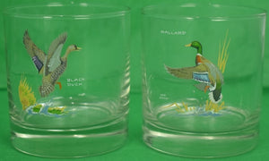"Set x 6 Orvis x Ned Smith Hand-Painted 'Waterfowl' Old-Fashioned Bar Glasses" (SOLD)