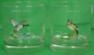 "Set x 6 Orvis x Ned Smith Hand-Painted 'Waterfowl' Old-Fashioned Bar Glasses" (SOLD)