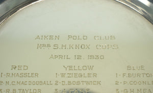 "Aiken Polo Club/ Mrs S.H. Knox Cups April 12, 1930 Trophy" (SOLD)