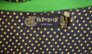 "F.R. Tripler & Co. Navy w/ Gold Pin Dot Silk Ascot" (SOLD)