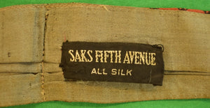 "Saks Fifth Avenue Russet Silk Cravat w/ Black Foulard Print"