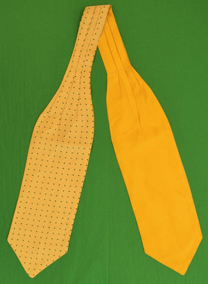Yellow w Green Pindots Reversible Silk Cravat