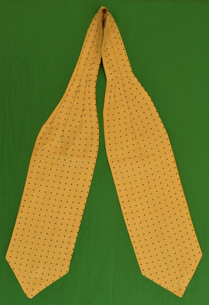 Yellow w Green Pindots Reversible Silk Cravat