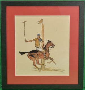 'Winston FC Guest Shelburne Polo' c1935 Watercolor by Paul Desmond Brown (SOLD)