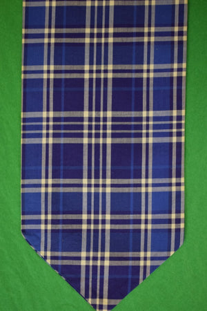 Gent's Outdoor Traders Royal Blue & White Glen Plaid Cotton Ascot