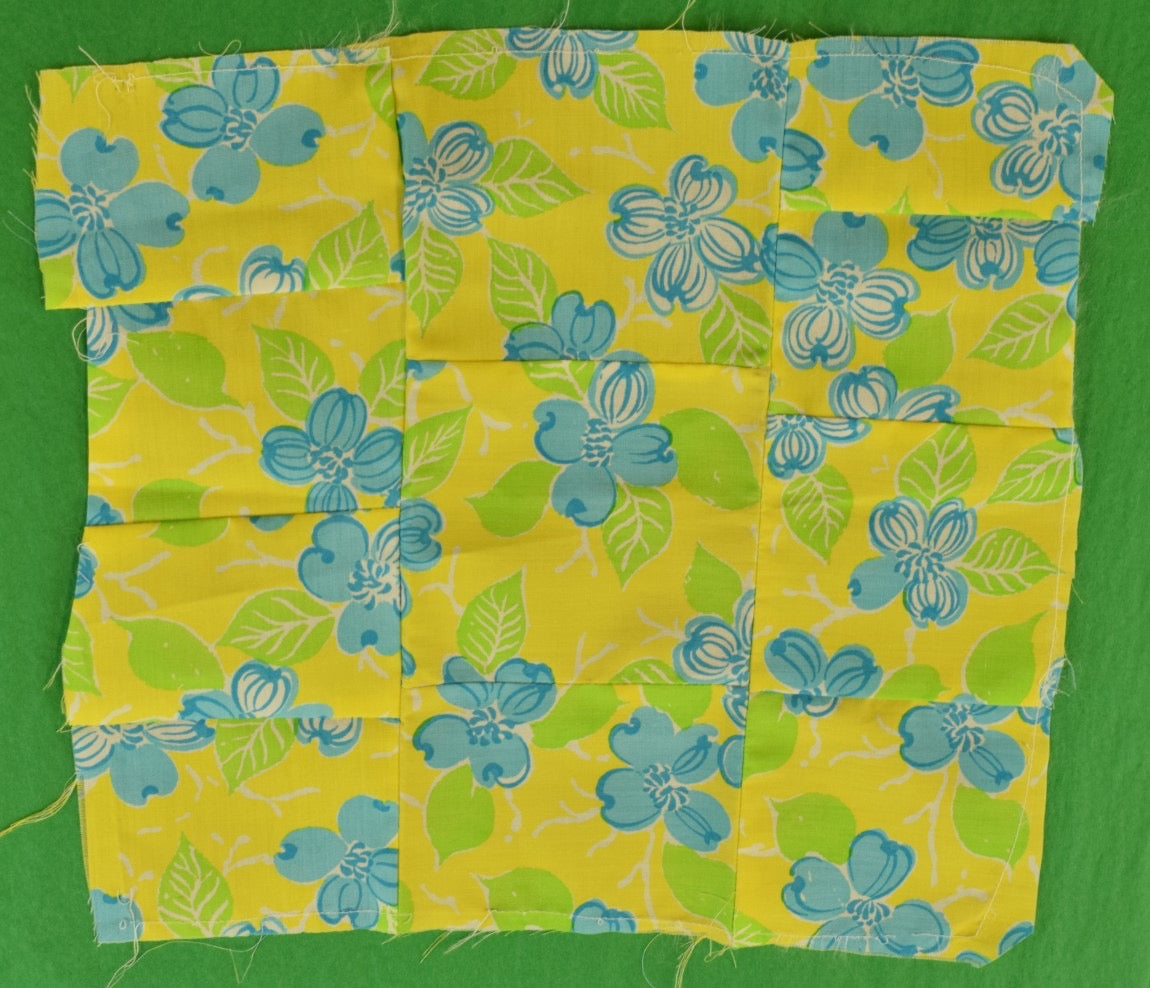 Lilly Pulitzer Yellow Pocket Sq w Blue & Green Floral Print
