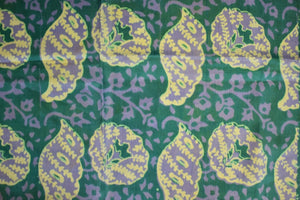 Green & Lavender Batik Floral Silk Scarf