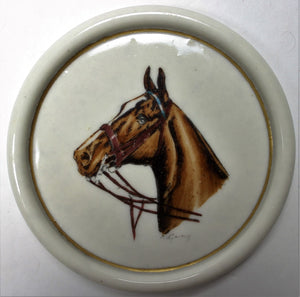 "Set x 7 Abercrombie & Fitch Porcelain Horse Head Coasters"