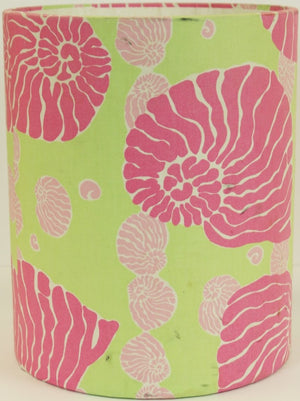 "Lilly Pulitzer Pink Conch Shell w/ Lime Green Wastebasket"