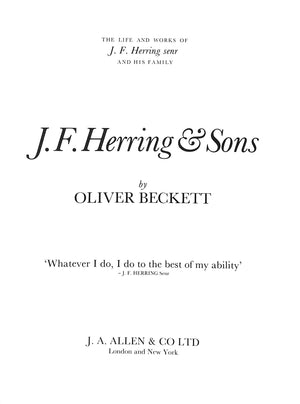 "J F Herring & Sons" 1981 BECKETT, Oliver (SOLD)
