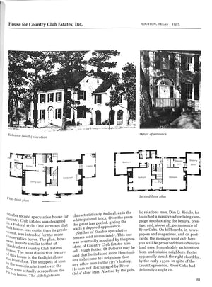 "The Architecture Of John F. Staub: Houston And The South" 1979 BARNSTONE, Howard