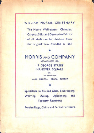 "William Morris Designer" 1934 CROW, Gerald H.