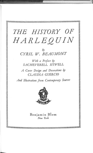 "The History Of Harlequin" 1967 BEAUMONT, Cyril