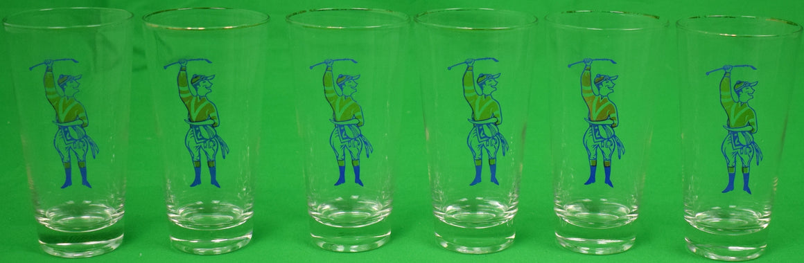 "Set Of 6 Jockey c1950s Highball Cocktail Glasses"