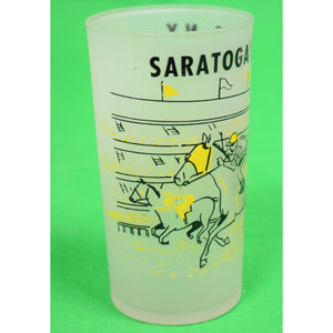 "Saratoga Springs Horse Racing Frosted c1950s Cocktail Glass" (SOLD)