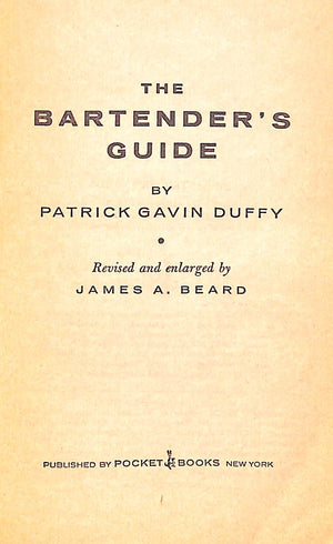 "The Bartender's Guide" DUFFY, Patrick Gavin