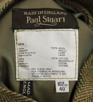 "Paul Stuart Reversible Gabardine/ Herringbone Cheviot Tweed Topcoat" Sz 40L (SOLD)
