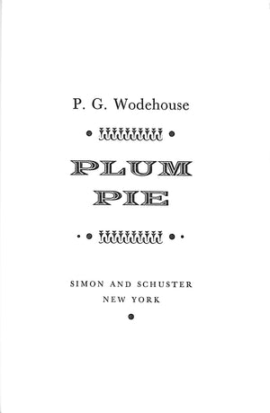 "Plum Pie" 1966 WODEHOUSE, P.G.