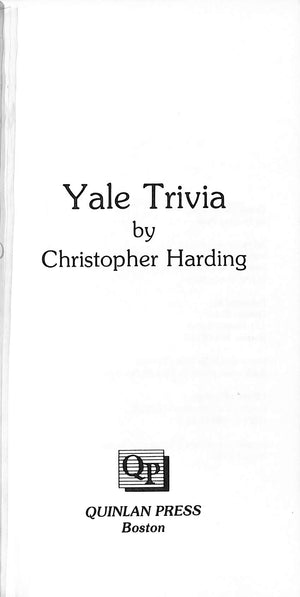 "Yale Trivia" 1986 HARDING, Christopher