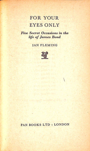 "For Your Eyes Only" 1969 FLEMING, Ian