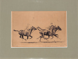 "Down The Field #2" Polo Drypoint by Paul Brown
