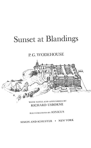 "Sunset At Blandings" 1977 WODEHOUSE, P.G.