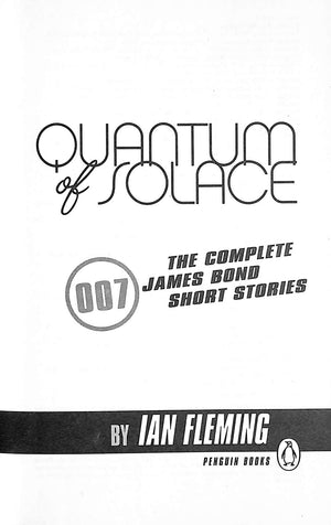 "Quantum Of Solace" 2008 FLEMING, Ian (SOLD)