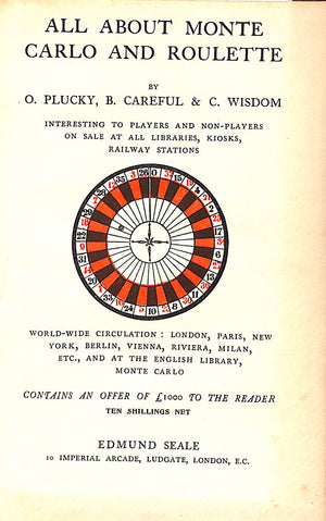 "All About Monte Carlo And Roulette" 1913 PLUCKY, O., CAREFUL, B. & WISDOM, C.