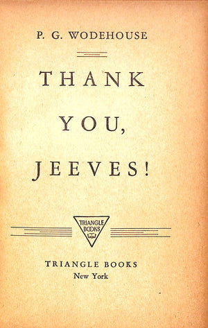 "Thank You, Jeeves!" 1941 WODEHOUSE, P.G.