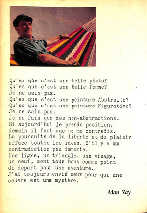 "Man Ray Photographe" 1981 MARTIN, Jean-Hubert [introduction par]