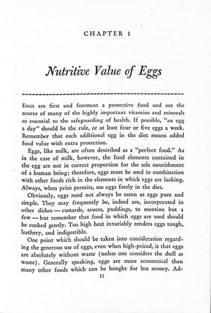 "Egg Cookery: For Breakfast Luncheon And Dinner" 1945 WALLACE, Lilly Haxworth