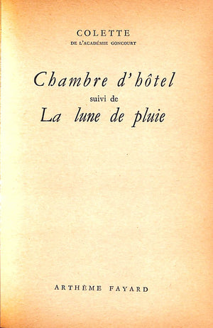 "Chambre D'Hotel" 1964 Colette