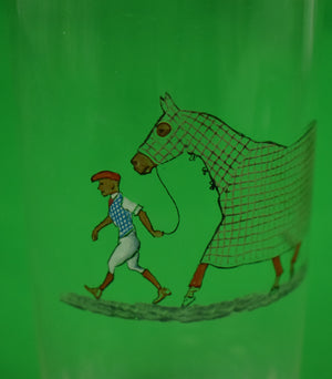 Cyril Gorainoff Jockey w/ Racehorse Glass