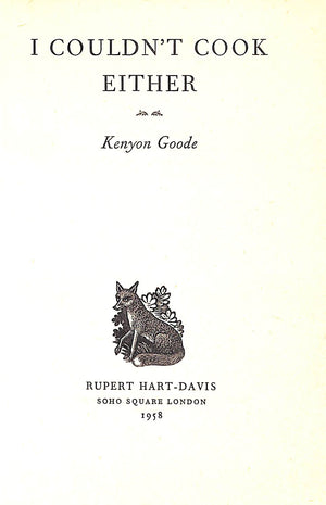 "I Couldn't Cook Either" 1958 GOODE, Kenyon