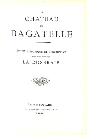 "Le Chateau De Bagatelle" FOULARD, Charles