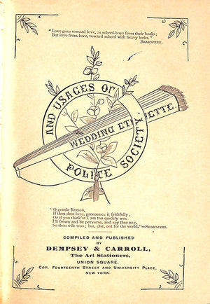 "Wedding Etiquette" 1891 Dempsey & Carroll