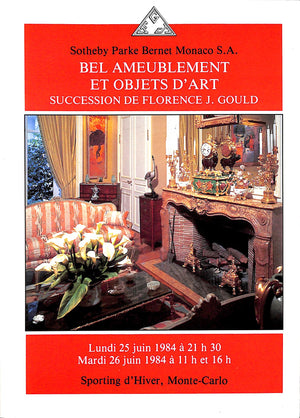 "Succession De Florence J. Gould Provenant De La Villa A Cannes, El Patio" 1984 Monaco S. A. (SOLD)